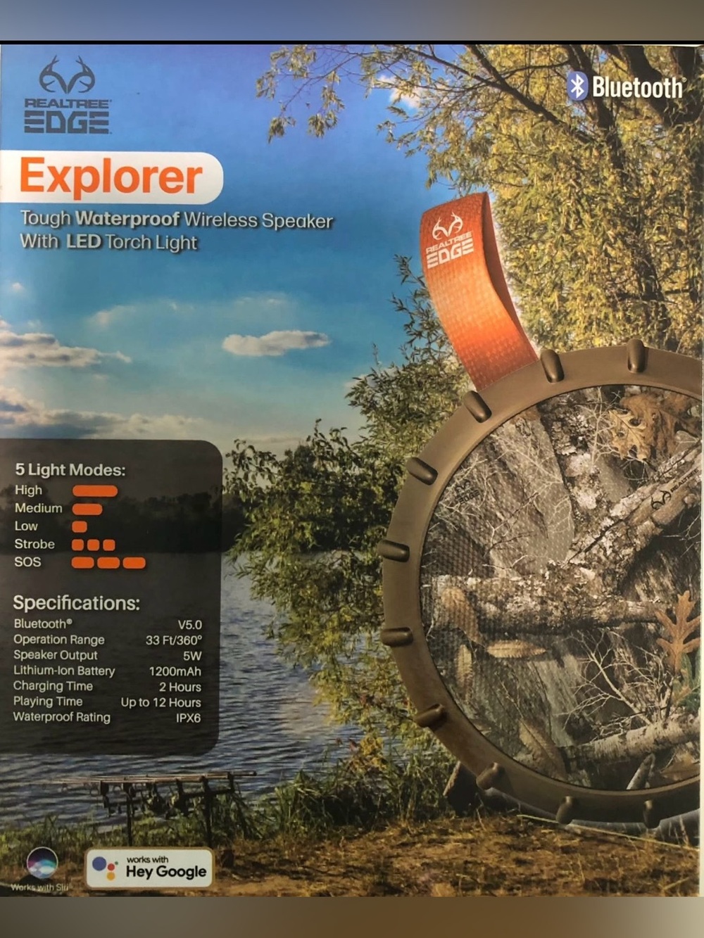 Realtree Explorer Waterproof Wireless Speaker New in Box - Picture 5 of 6
